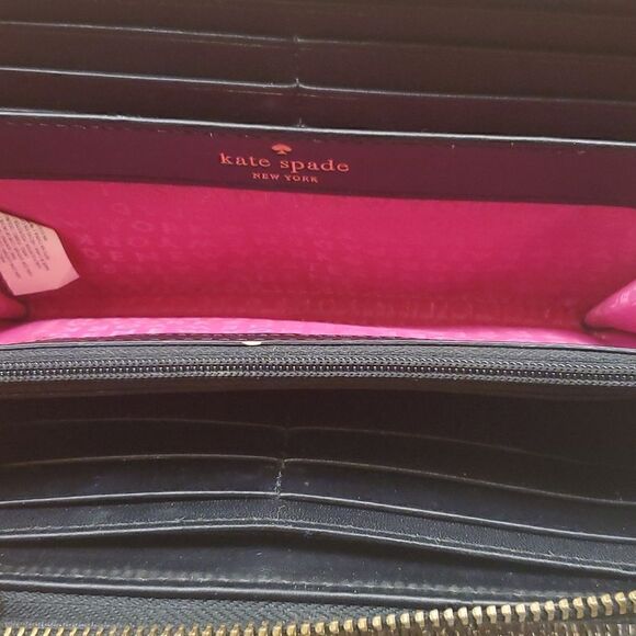 KATE SPADE Black Leather Zip Around Wallet - Picture 5 of 6
